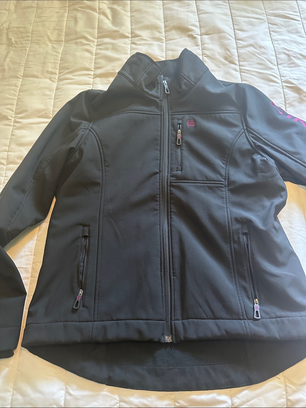 Women’s Cinch Jacket, Conceal Carry, Size Large, Black and Maroon